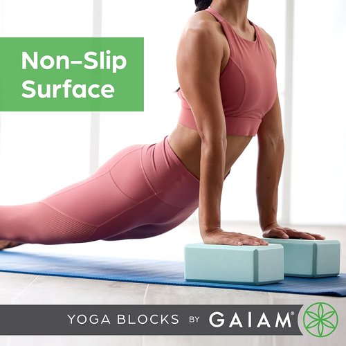 Gaiam Yoga Block - Supportive Latex-Free EVA Foam - Soft Non-Slip Surface & Beveled Edges