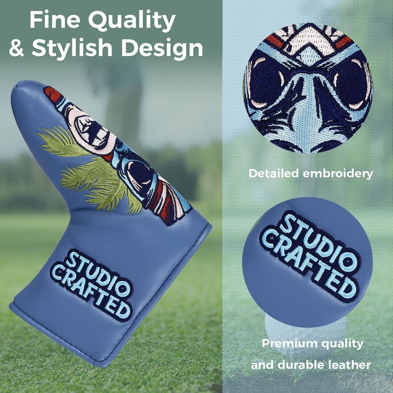 Studio Crafted Hawaiian Tiki Golf Blade Putter Headcover Magnetic Closure