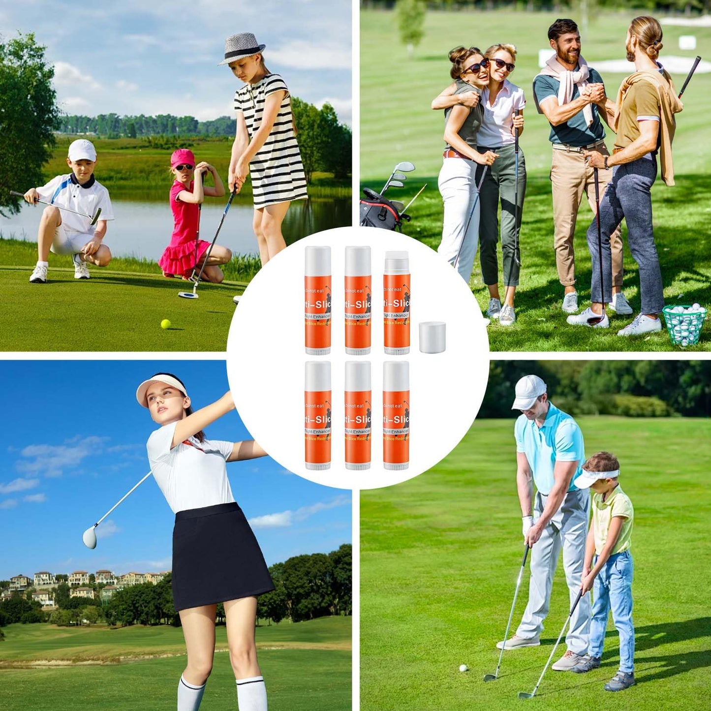 SHILIU 6pcs Anti Slice Golf Stick Anti Hook Compound for Clubs Golf Driver Wax Sticks Reduce Slice & Hook Portable Practice Tool Golf Swing Training Accessory for Beginners & Casual Golfers