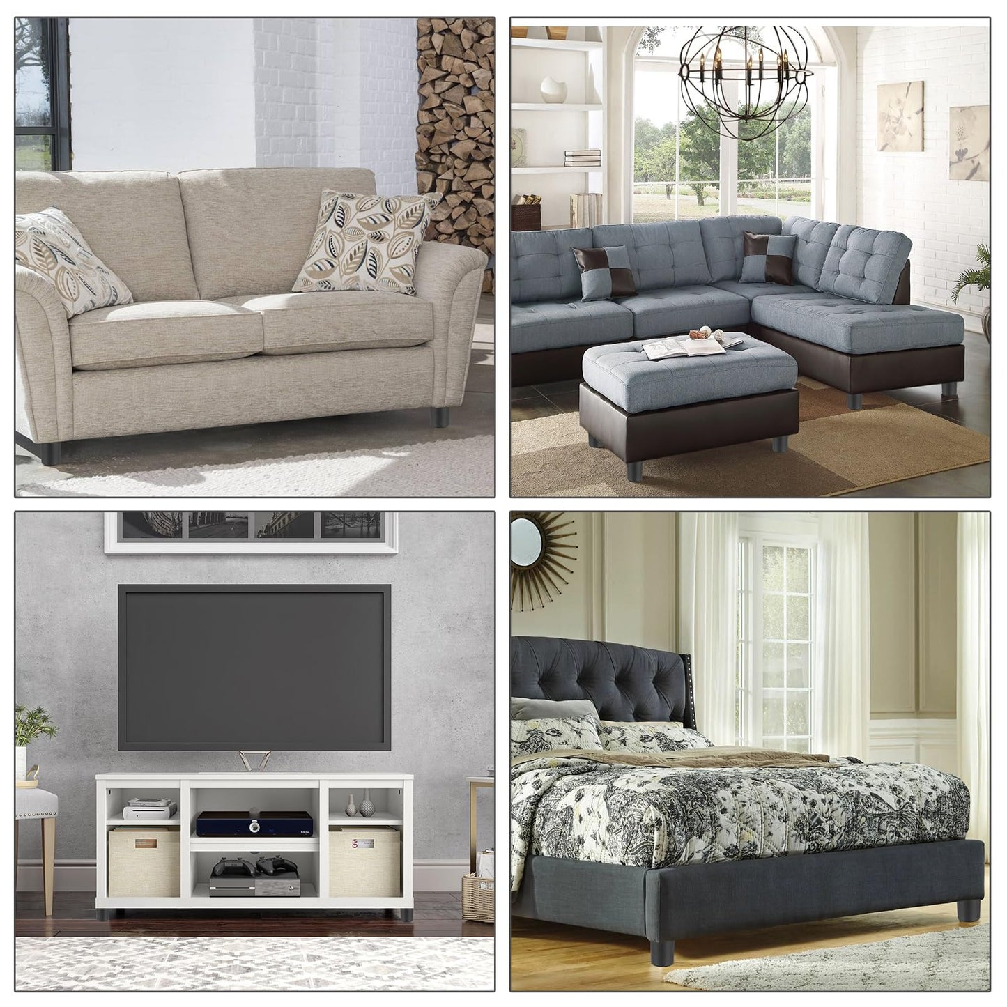 OwnMy 4PCS 3 Inch Plastic Furniture Legs Screw-in Plastic Sofa Legs Couch Legs Couch Feet Replacement Kit, Black Round Chair Legs for Coffee Table Cabinet Bed Risers