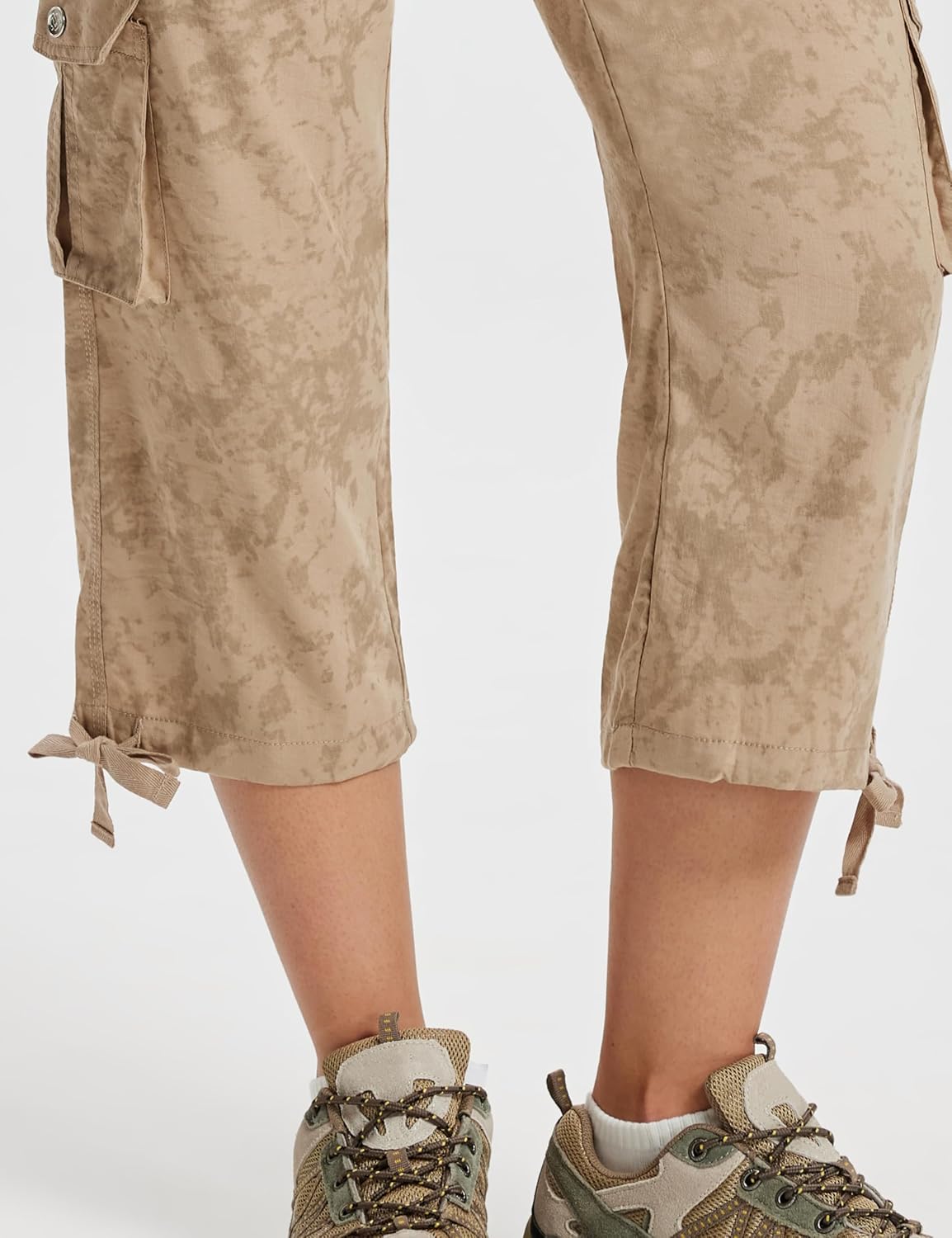 MoFiz Women's Capris - Lightweight Casual Pants with Pockets | Comfortable Baggy Cargo Design