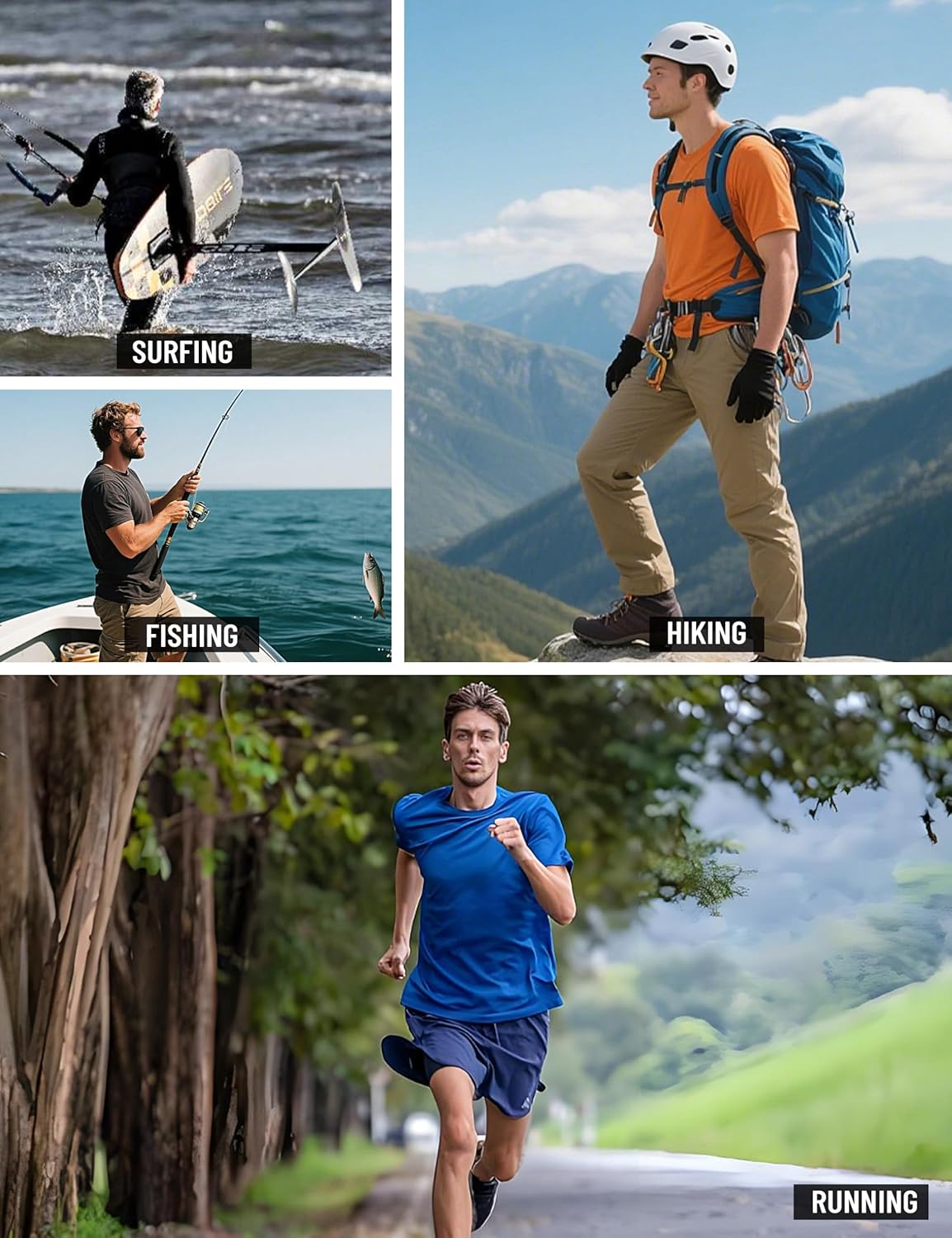 TACVASEN Men's Rashguard Shirt - UPF 50+ Sun Protection | Quick-Dry Athletic T-Shirt for Fishing & Swimming