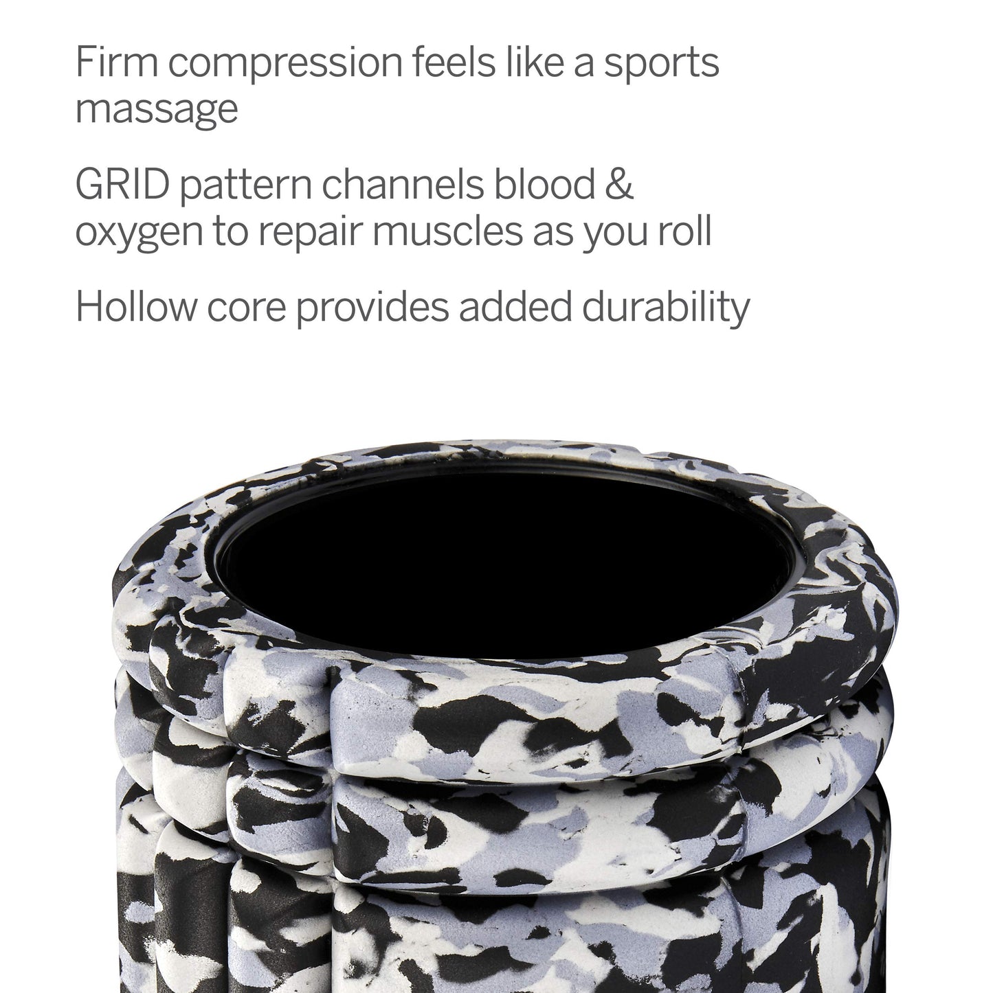 TRIGGERPOINT Performance Therapy Grid Foam Roller for Exercise, Deep Tissue Massage and Muscle Recovery, Original (13-Inch), Grey Camo