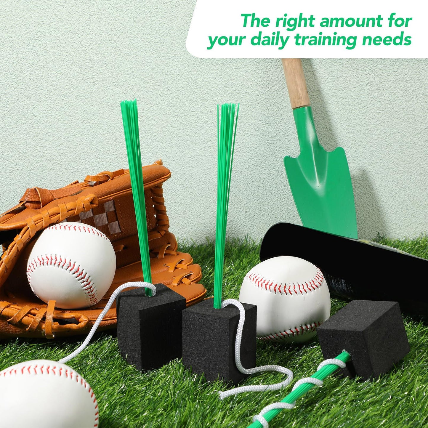 Shappy 12 Pieces Baseball Base Plugs with Tassel Heavy Duty Anchor Plugs for Baseball Field and Softball Accessories(Green)