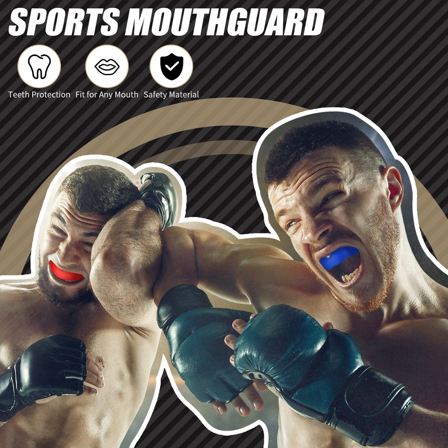 10 Pcs Sport Mouth Guards Gum Teeth Armor Game Guard for Boxing Basketball Football Hockey Karate Basketball Rugby Match (Bright Color)