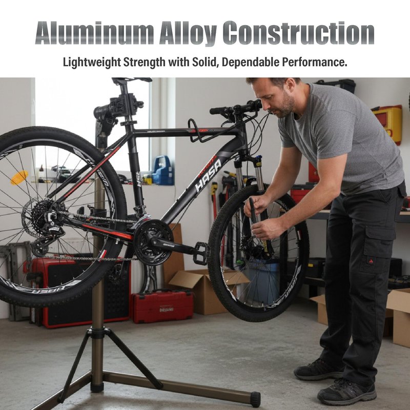BikeHand Bike Repair Stand - Home Portable Bicycle Mechanics Workstand - for Mountain MTB Road Bikes Maintenance - Max. 55 lbs
