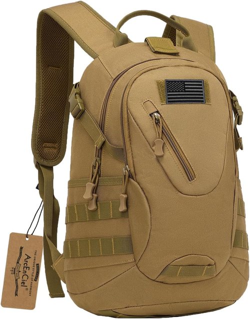 ArcEnCiel 15L Tactical Motorcycle Backpack - Durable Rucksack for Outdoor Camping & Trekking