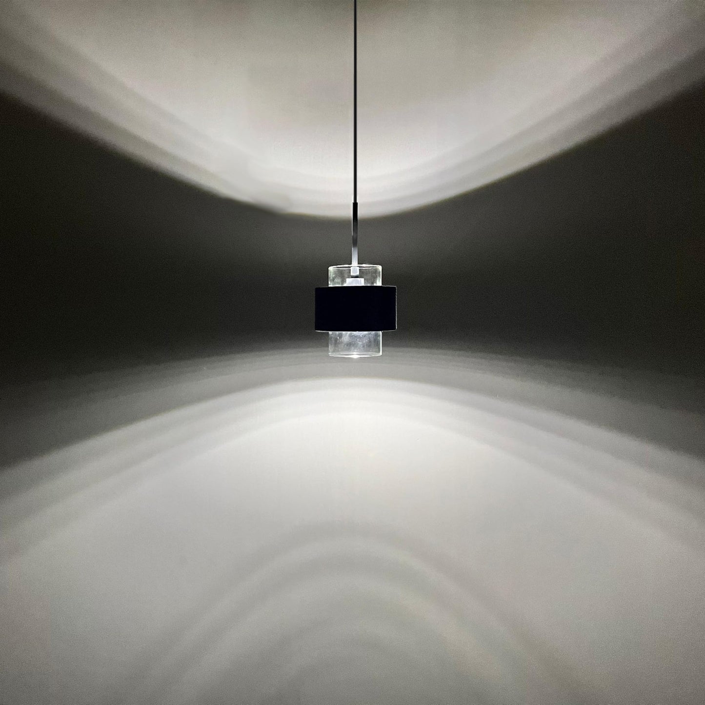 Leading Lighting 3 Pack 1 Light Hanging Indoor Kitchen Island Rod Pendant Ceiling Light Fixture,5.5" Drum Clear Glass Chandelier Shade Brushed Bronze Finish Modern Farmhouse Dinning Over Sink