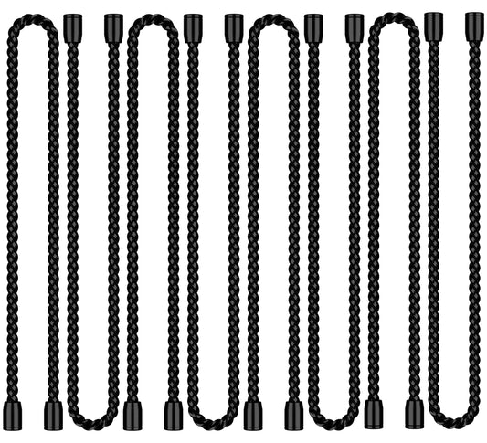 8PCS 12-Inch Silicone Cable Ties, Bendable Rubber Twist Ties, Reusable Twist Ties for Cords, gear ties for Organizing, Bundling (Black)