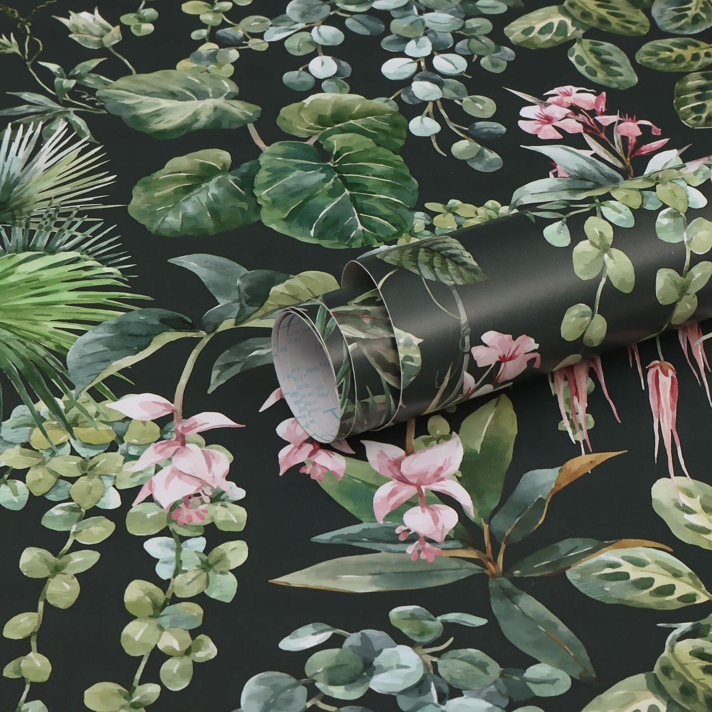 Ismoon Green Wallpaper Peel and Stick Vintage Floral Stick on Wall Paper 16.1x78.7in Moody Tropical Contact Paper Jungle Dark Botanical Leaf Removable Self Adhesive Wallpaper for Bedroom, Black/Green