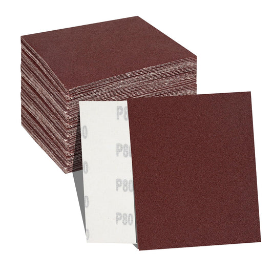 1/4 Sheet Sandpaper 5.5" x 4.5" Hook and Loop Sandpaper 80 Grit Sandpaper for Palm Sander 30 PCS Aluminum Oxide Sanding Sheets Hand Sanding Blocks for Metal, Woodworking and Polishing (80 grit)