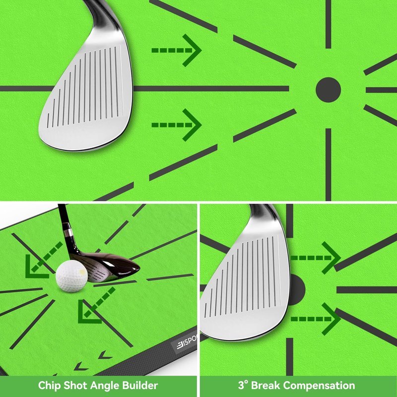 Pro Golf Practice Mat for Indoor/Outdoor - Non-Slip Turf Mat with Alignment Guide & Swing Path Training | Golf Training Aid for Men, Dad, Husband | Ideal Golf Gifts for Players