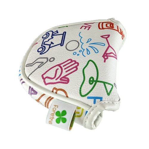 Foretra Driver Headcover Golf Club Covers Blade Mallet Putter Cover Hybrid Fairway Wood Head Cover Icons Pattern Novelty Golf Accessories for Most Brands