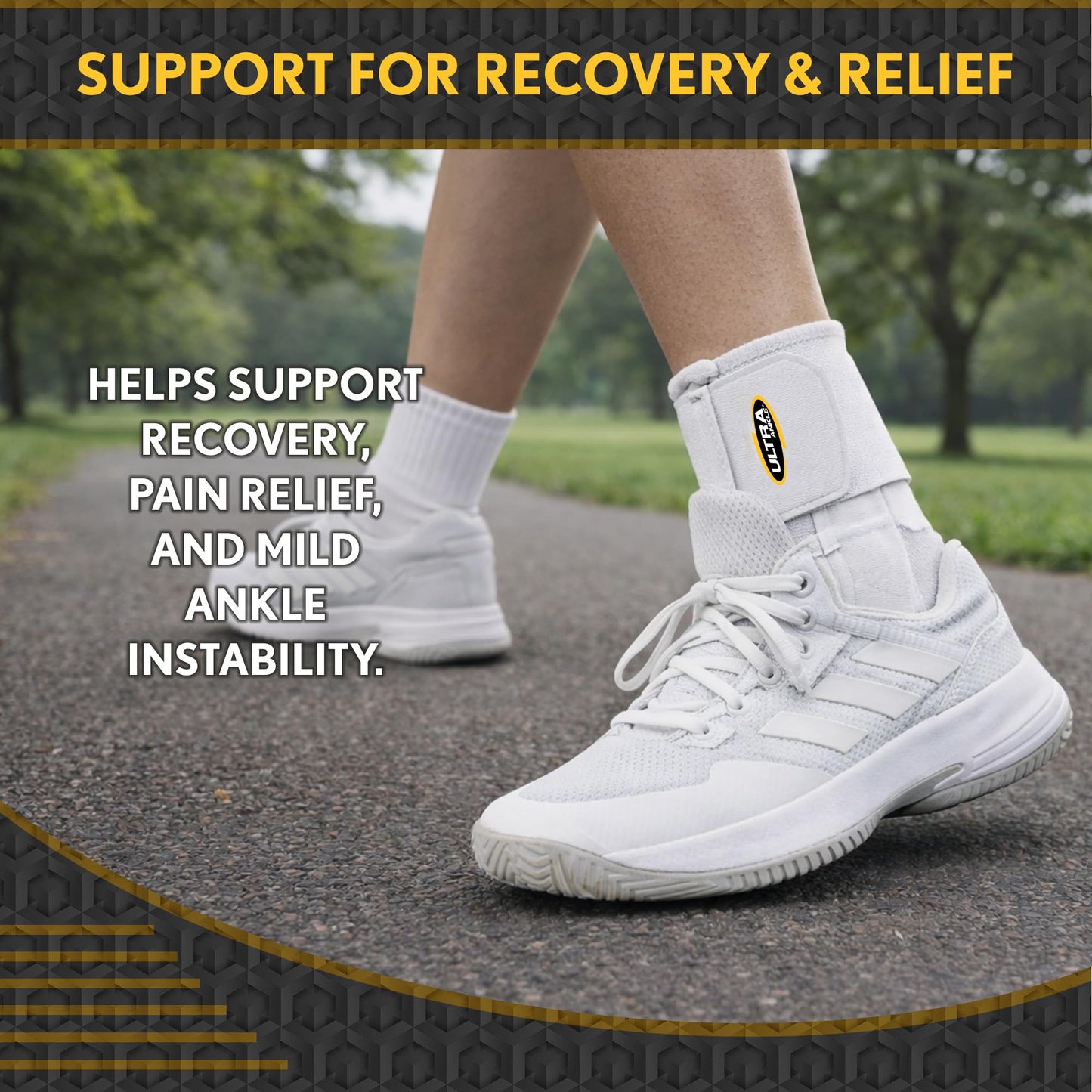 Ultra 360® Lace Up Ankle Brace with Figure-8 Straps – Ankle Stabilizer for Sprained Ankles & Injury Recovery – Sports Ankle Brace for Basketball, Volleyball & Running – Adjustable Brace for Men, Women & Teens
