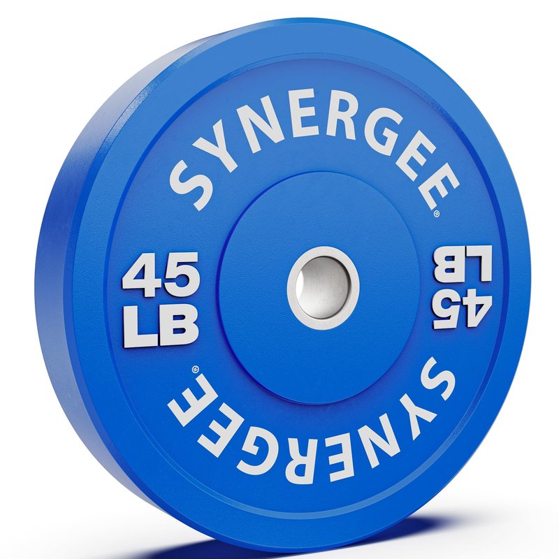 Synergee Color Bumper Plates Weight Plates Strength Conditioning Workouts Weightlifting 45lbs Single