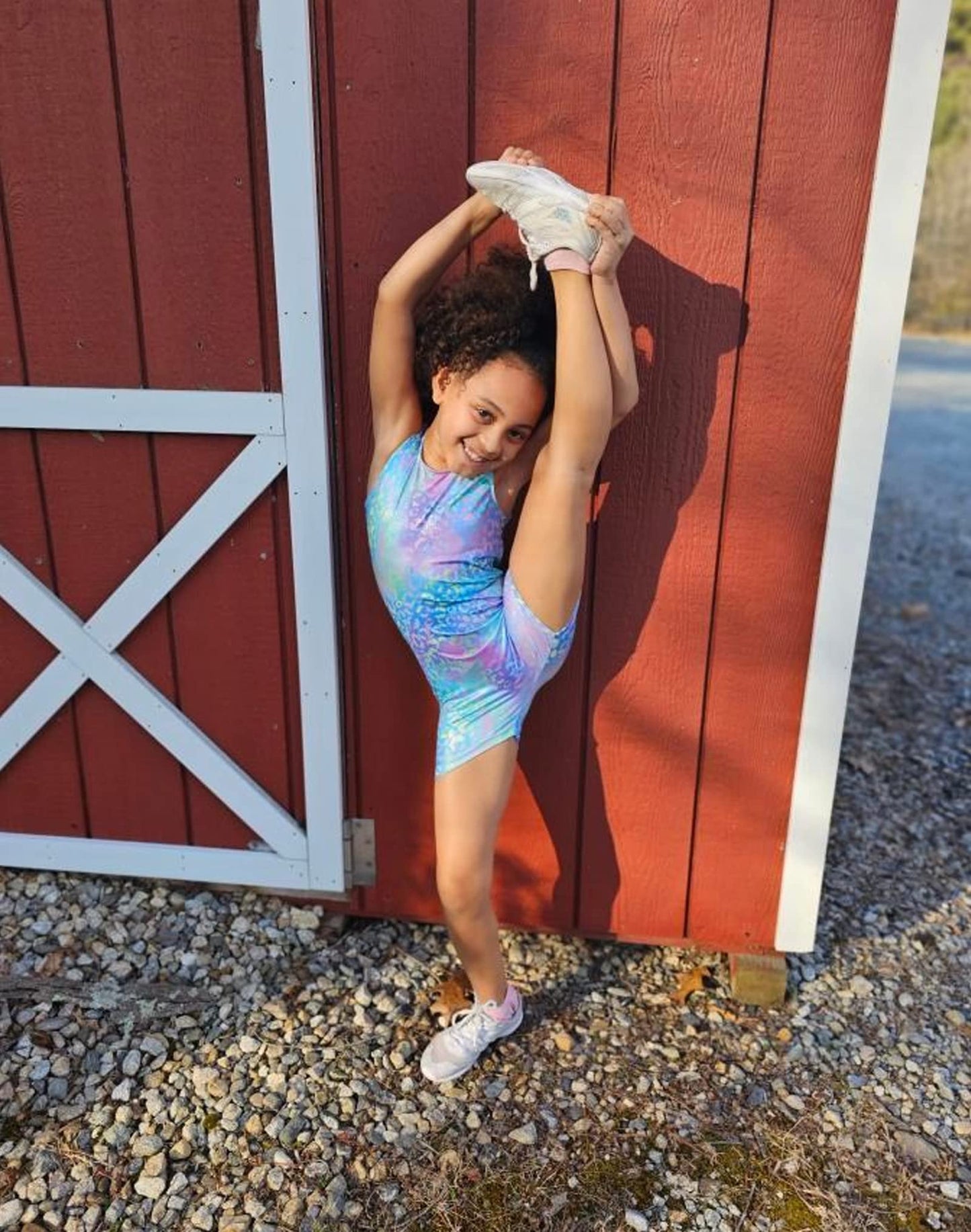 Domusgo Toddler Girls Leotards Gymnastics Size 2t 3t Shiny Colorful Green Purple Leopard Sleeveless Unitard with Shorts