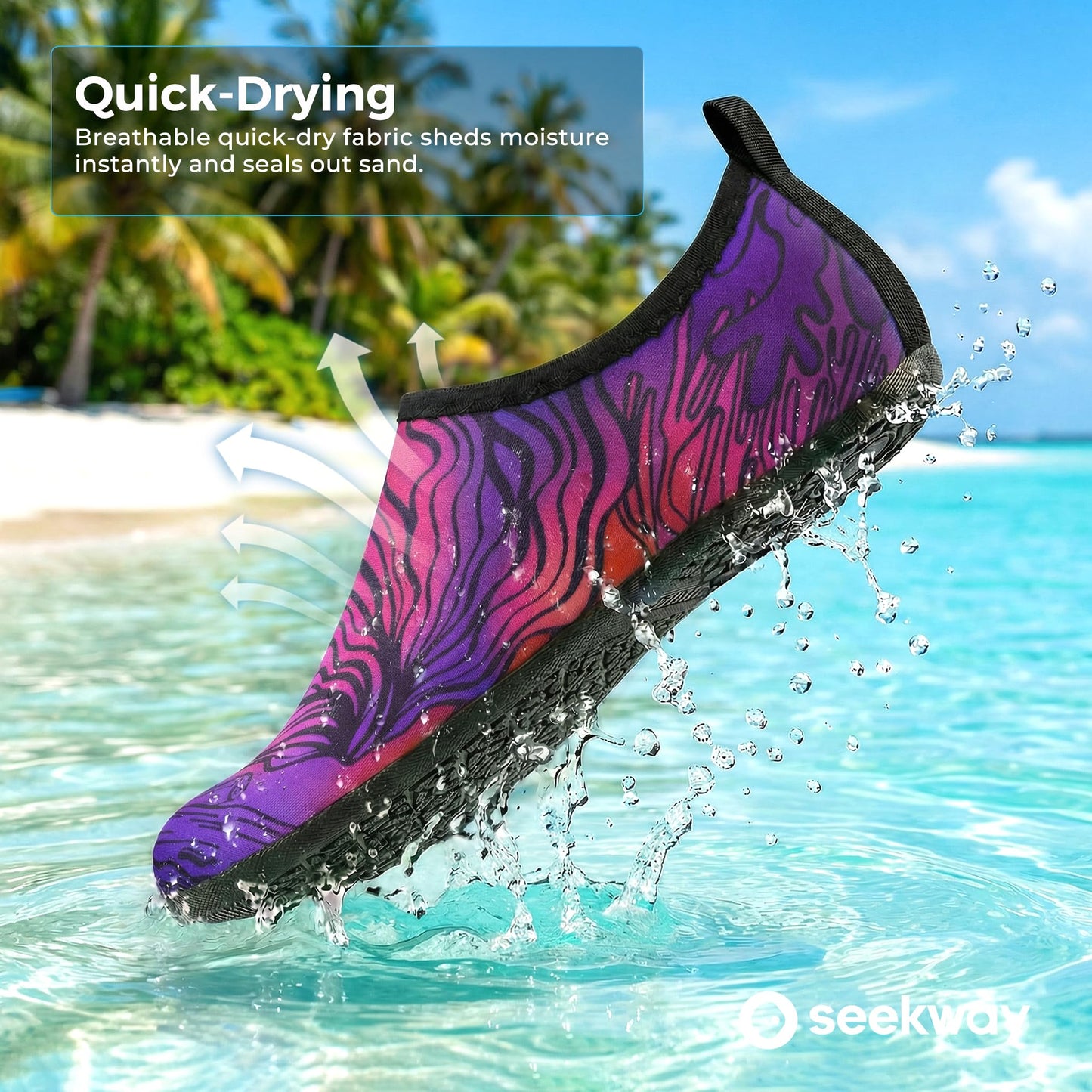 SEEKWAY Water Shoes Barefoot Aqua Socks Quick-Dry Non Slip Shoes for Beach Swim Pool River Boating Surf Women Men Bird SK002(U)