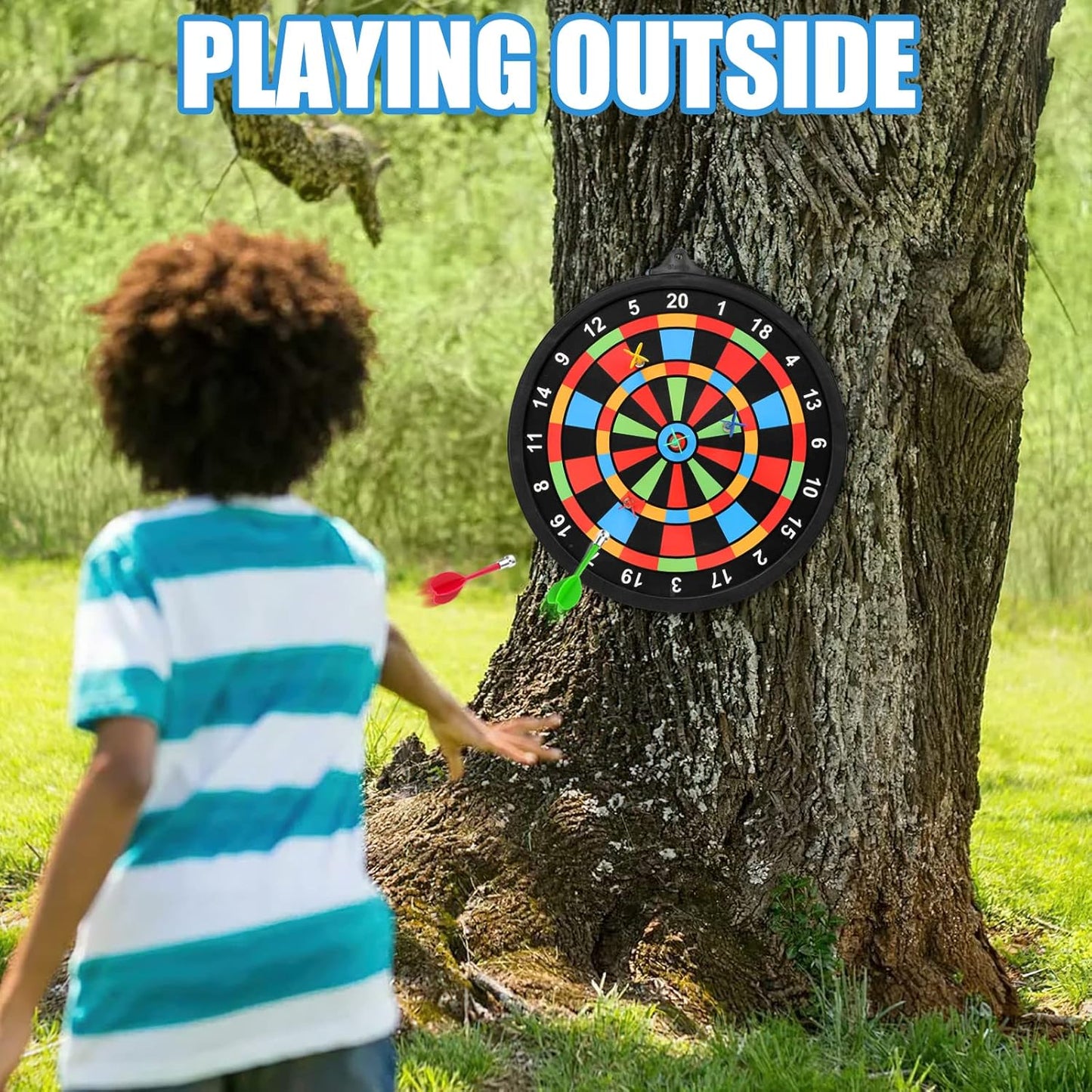 Skiennix Magnetic Dart Board - Safe Indoor & Outdoor Game for Kids | 12 Darts Included, Perfect Gift for Ages 8-14