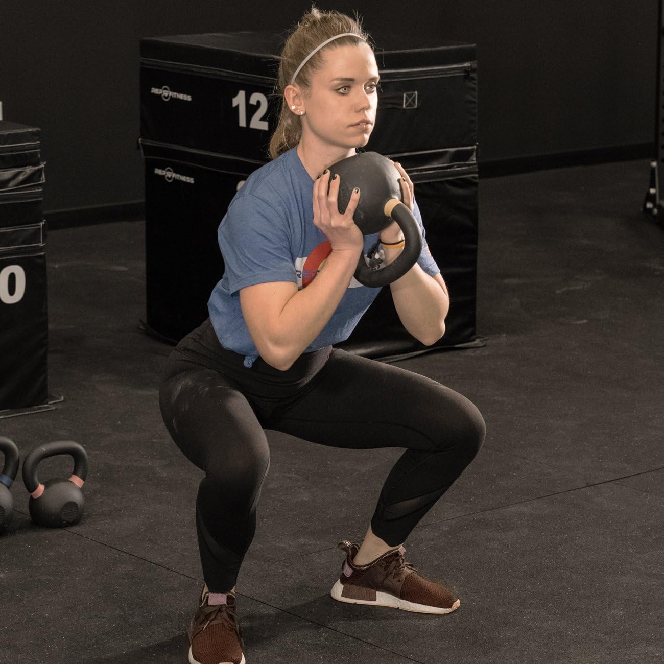 REP Fitness Single Kettlebells - Cast Iron Strength Training Weights | 5lb to 50lb Range for Home Gym