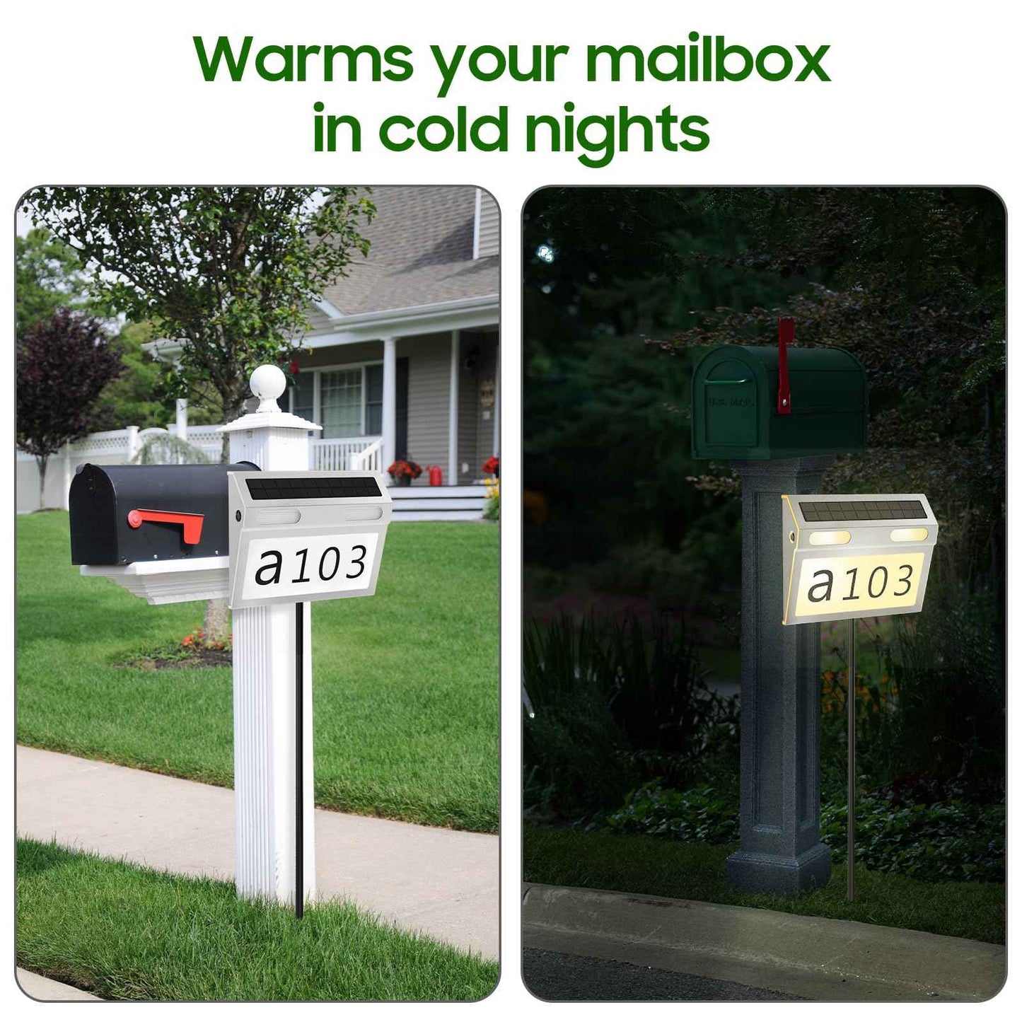 SNFKQPADJ Solar House Numbers for Outside Light Up - 3 Adjustable Color Temperatures (6000K/4000K/3000K)｜Stainless Steel Waterproof Address Sign｜Auto Light-Sensing & Easy Mount(Wall-mounted)