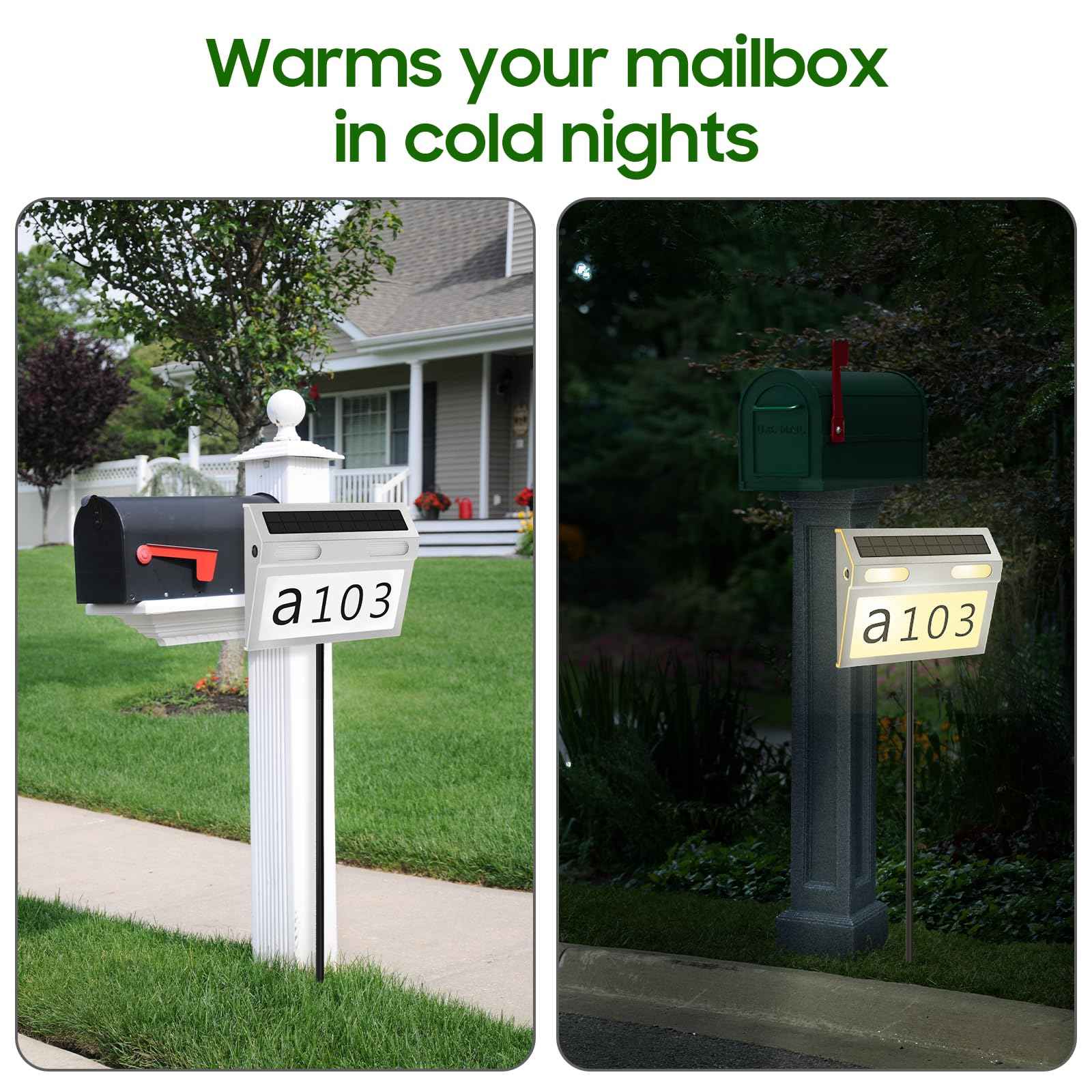 SNFKQPADJ Solar House Numbers for Outside Light Up - 3 Adjustable Color Temperatures (6000K/4000K/3000K)｜Stainless Steel Waterproof Address Sign｜Auto Light-Sensing & Easy Mount(Wall-mounted)