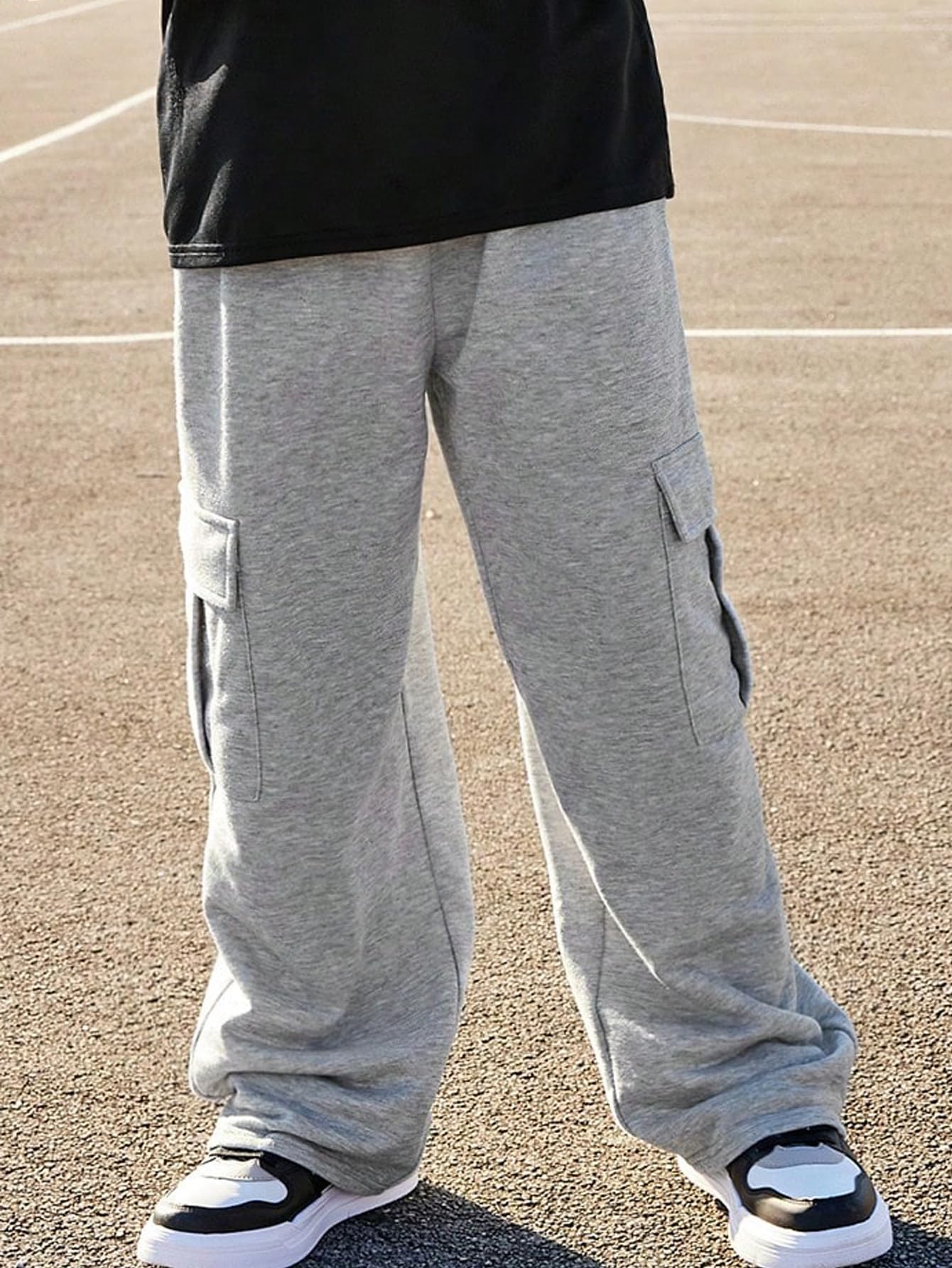 Ltvoo Boys Baggy Pants Casual Cargo Pants Elastic Waist Loose Sweatpants Workout Jogging Trousers with Pockets for 7-14Y (11-12 Years)