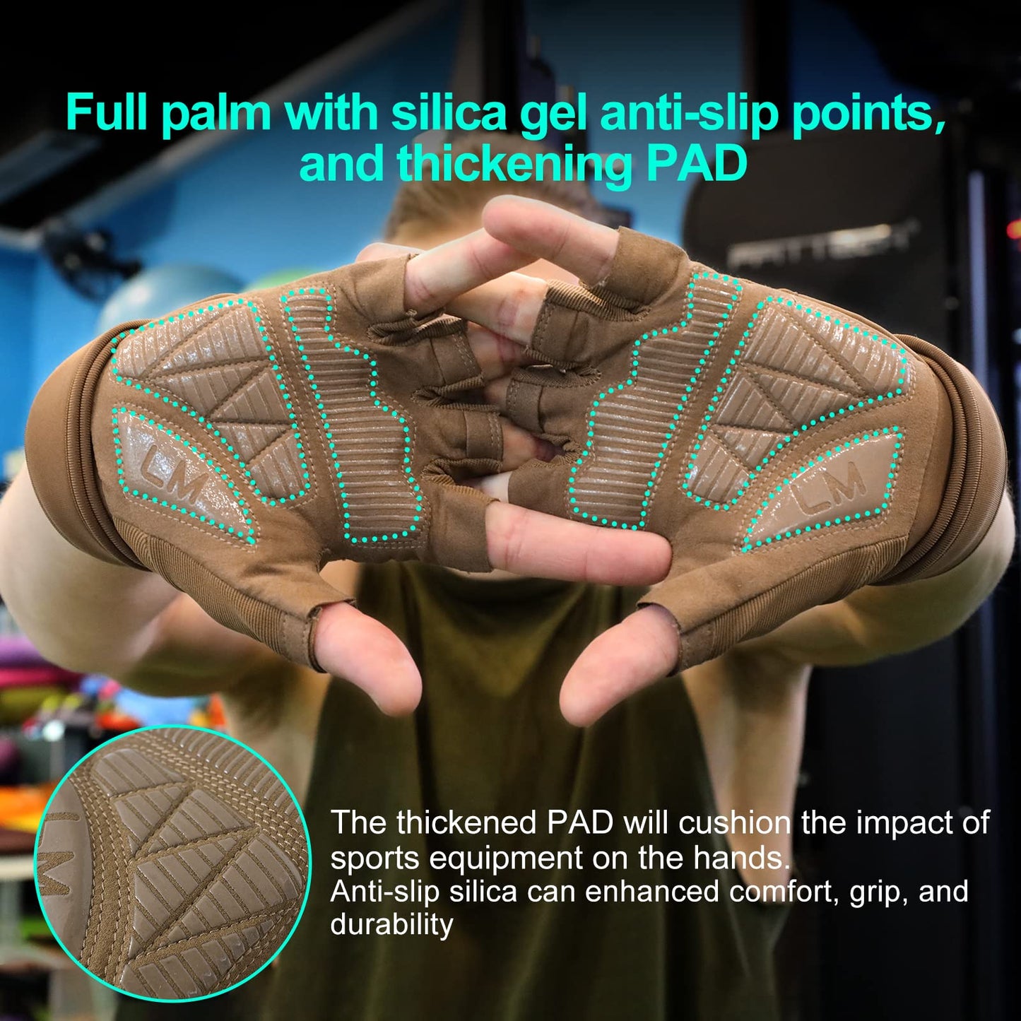 LiMMAX Padded Weight Lifting Gloves for Men Women - Full Palm Protection & Silicone Grip, Built-in Wrist Wrap Support for Cross Training Gym Workouts