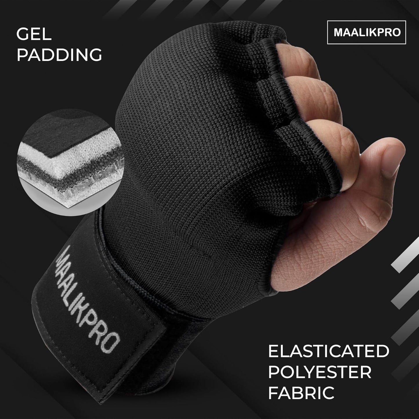 Regine Switzerland Boxing Hand Wraps - Gel Padded Inner Gloves for Men & Women | Ideal for MMA, Muay Thai & Martial Arts