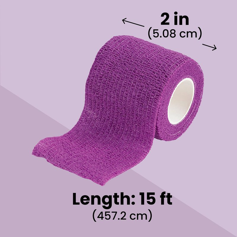 Juvale Self-Adherent Bandage Wrap - Grip Tape for Tattoo & Sport Tape - Vet Wrap & Wrist Support - 2 in x 5 yd, 24 Rolls, Multicolor