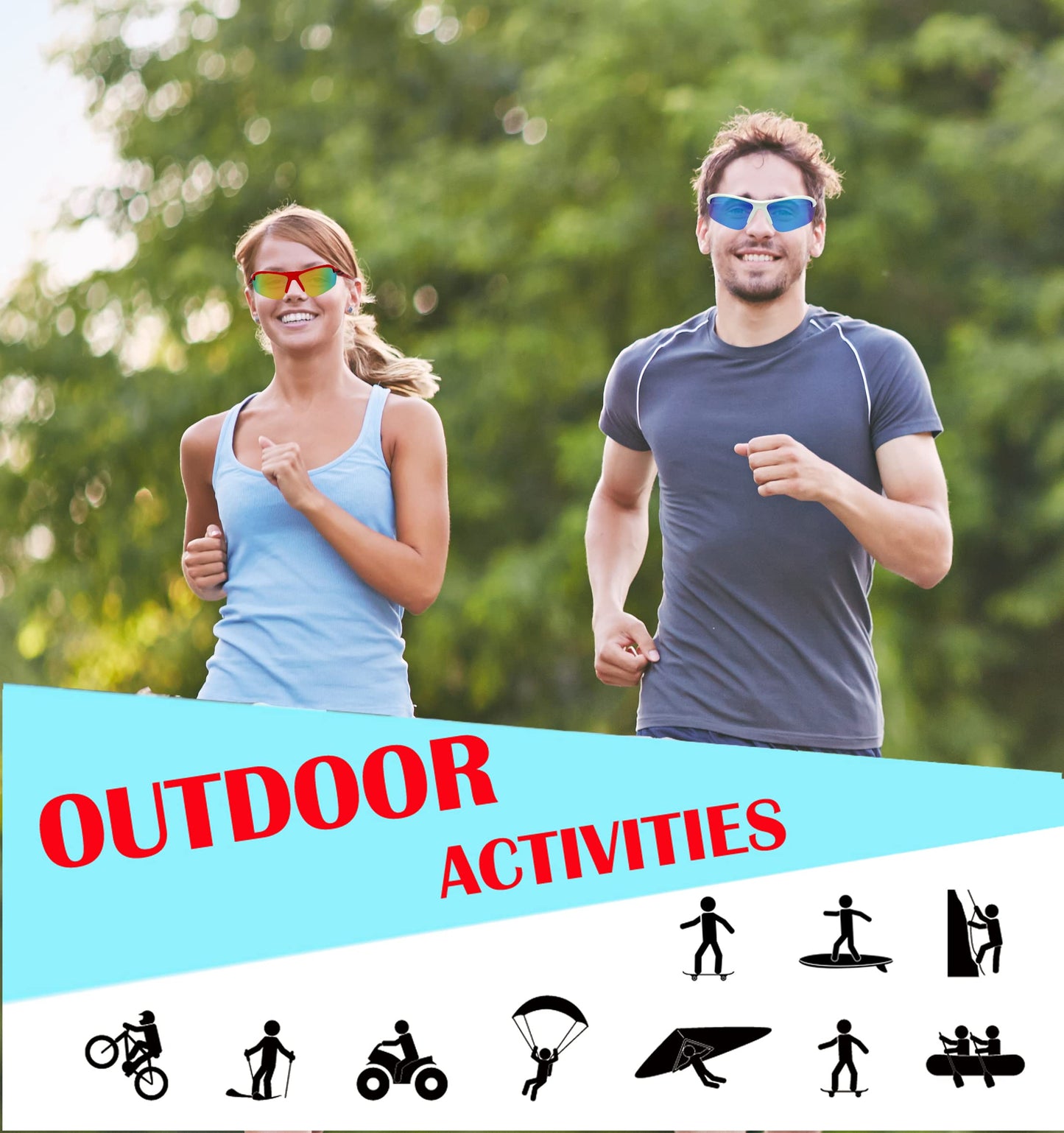 POLARS DESIGN Polarized Sports Sunglasses Mens Womens for Cycling Baseball Running Fishing Driving