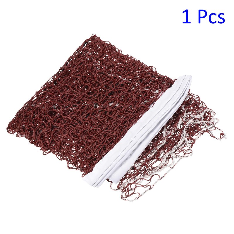 M METERXITY Foldable Badminton Net - Portable Badminton Durable Badminton Replacement Net Polypropylene Sports Net for Indoor Outdoor Backyard (10x2.5ft, Red)