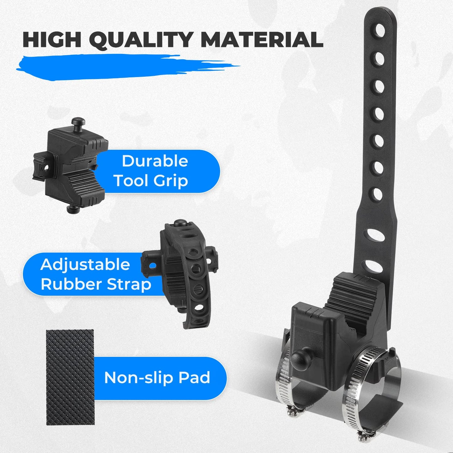 KEMIMOTO Type A Shovel Holder Rubber Clamp Grip Mount Kit Fits 1"-1.5" Dia. Tools, Clamps Mount For 0.5"-0.75"-1.5" Bar Tube Tool Grip Quick-Release ATV UTV Snowmobile Golf Cart