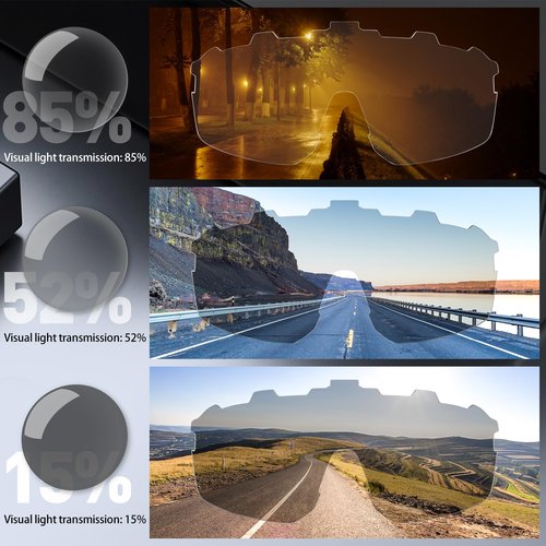 SCVCN Photochromic Cycling Glasses for Men Women Sports Bike Glasses TR90 Frame UV 400 Protection