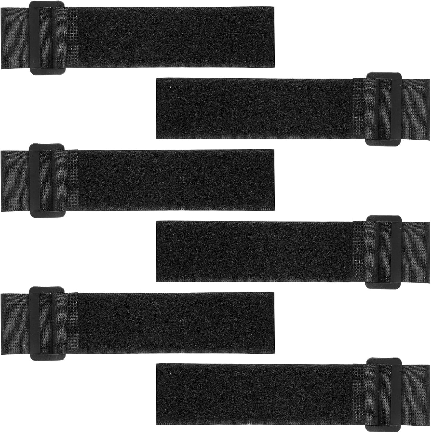 Skiennix 6 PCS Non-Elastic Boot Straps - Adjustable Ankle Straps with Anti-Slip Strips for Outdoor Activities | Black