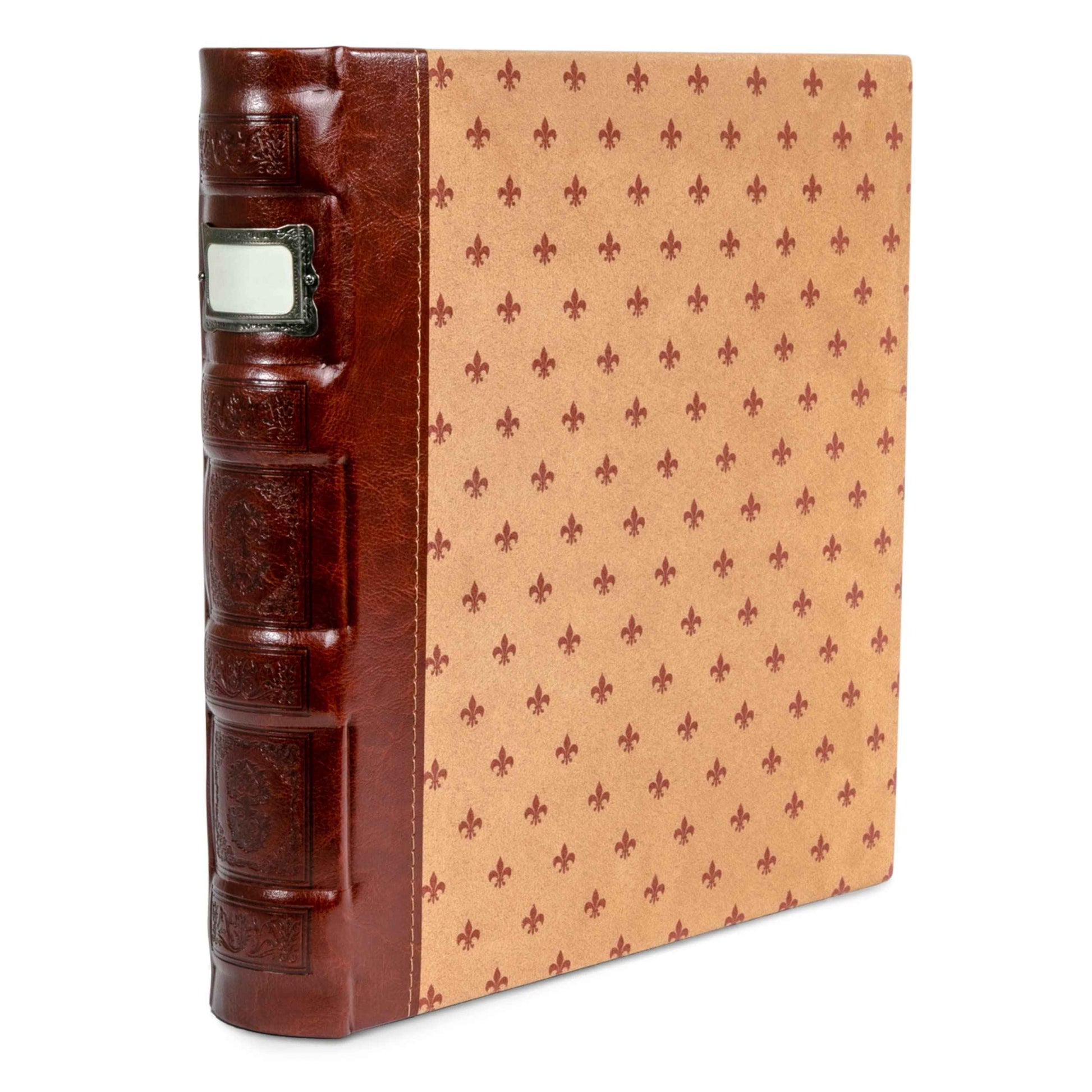 Bellagio-Italia 3-Ring 1" D Ring Binder, Tuscanny Faux Leather - for Documents, File Storage, and Trading Cards, Stores up to 250 Pages,Crimson