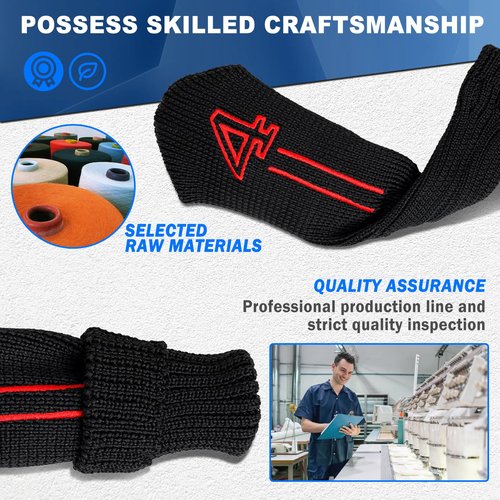 Knit Golf Hybrid Iron Head Covers 4-9 and 2pcs Hybrid/UT Club Head Covers with Rotatable No.Tag, Golf Club Head Protector for Cleveland, Wilson Launch Pad, Tour Edge, Powerbilt Hybrid Irons