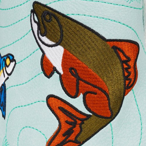 Craftsman Golf Salmon Fish Golf Driver Headcover Funny Driver Head Cover Fly Fishing Design PU Leather Fits 460cc Club Heads