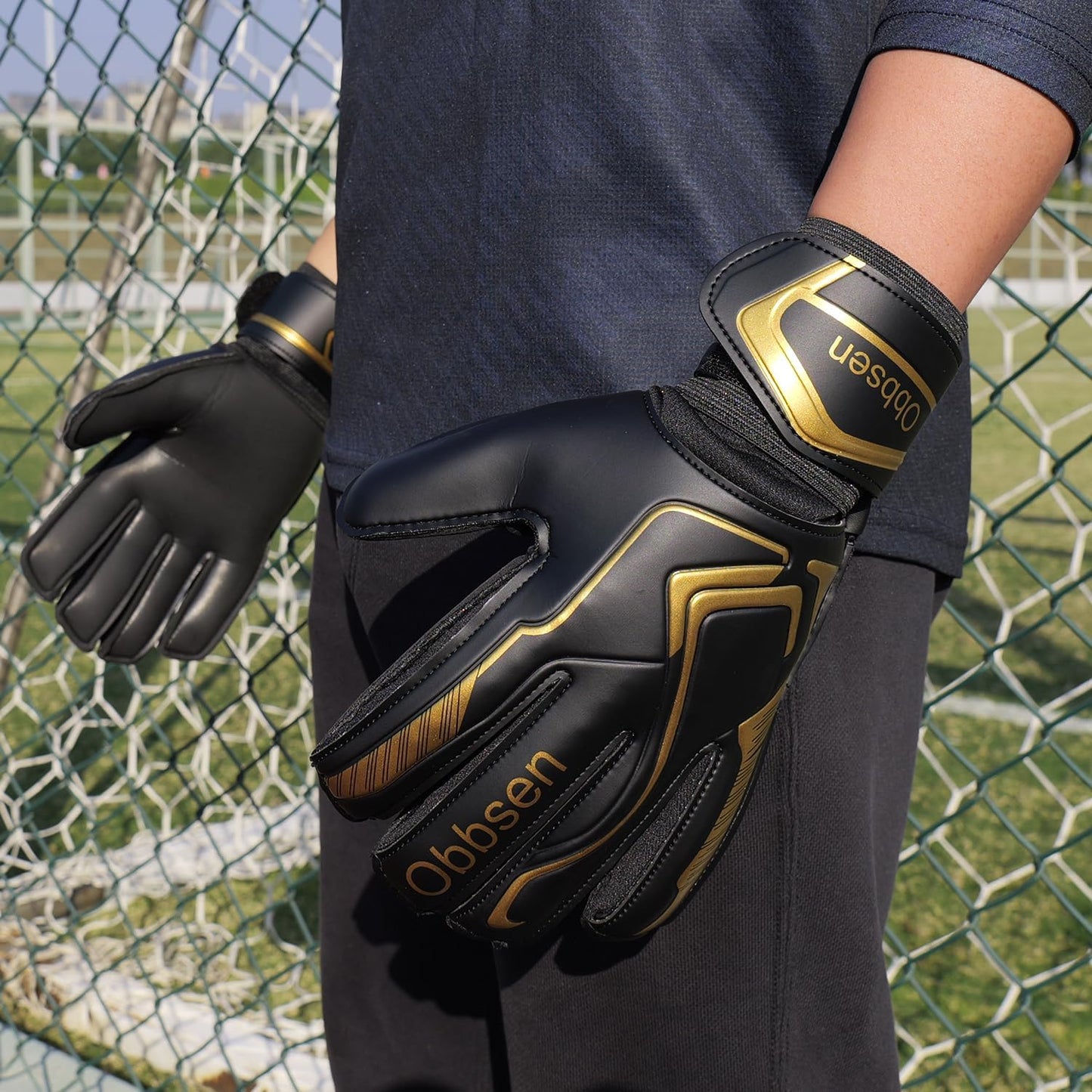Skiennix Soccer Goalie Gloves - Strong Grip Anti-Slip Latex Palm | Breathable for Kids & Adults
