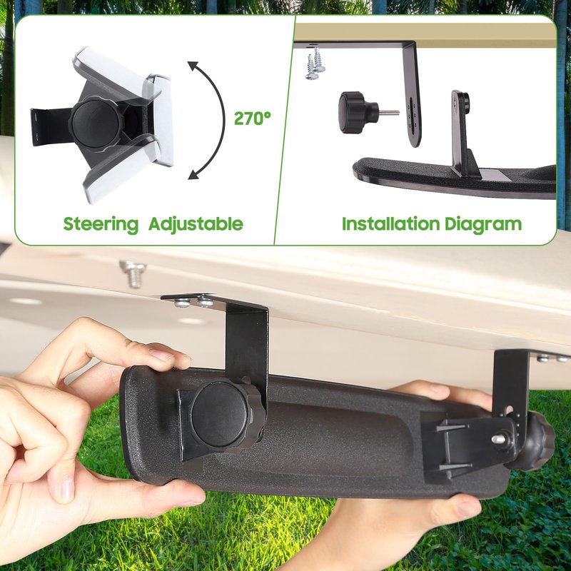 10L0L Newest Golf Cart Mirrors, Folding Side and Panoramic Rear View Mirror Kit for Yamaha Club Car EZGO, Eliminate Blind Spots Clear Convex Style