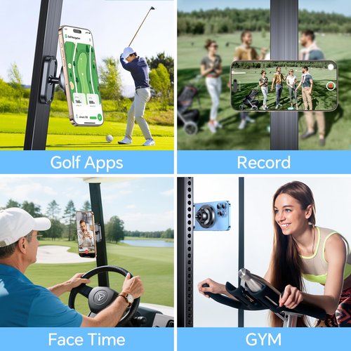 Lantazi Upgraded Magnetic Golf Cart Phone Holder for MagSafe Golf Cart Mount【Strong Magnets】Golf Car Phone Mount for iPhone 17 Pro Max Plus 16 15 Fits EZGO, Club Car, Golf Cart Accessories Essentials