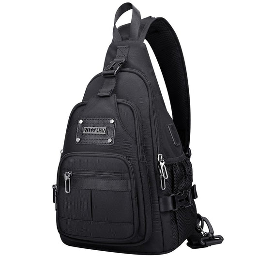 WITZMAN Sling Bag for Men Casual Crossbody Sling Bags with USB Charging Port for Travel Daily Cycling(B735 Black)