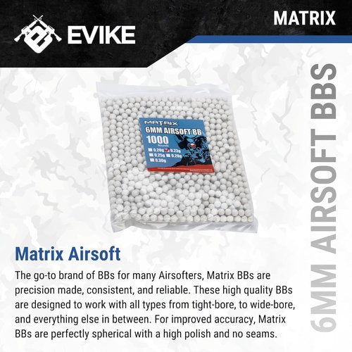 Matrix Airsoft - Match Grade 6mm Airsoft BBs for Precision Shooting | High Quality, 5000 Count