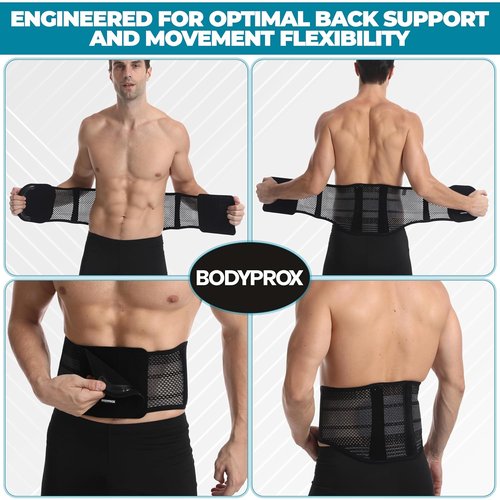 Bodyprox Back Support Brace - Breathable Design for Men & Women | Adjustable Fit for Comfort