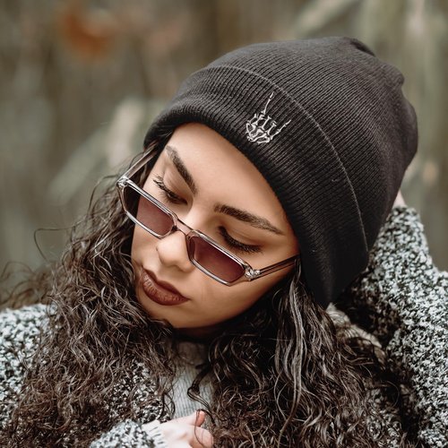 Halloween Skull Goth Knit Beanie Hats for Men Women Cool Emo Gothic Birthday Christmas Skeleton Gifts Presents Winter Cap