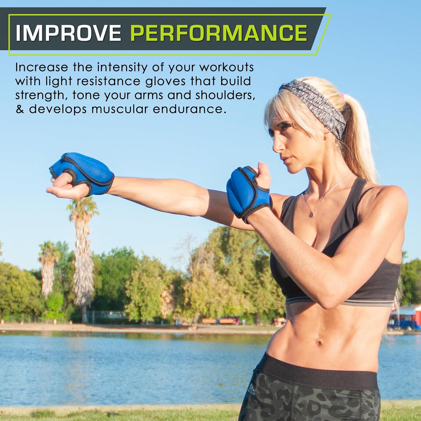 ProsourceFit Weighted Gloves - Heavy Duty 2 lb Neoprene for Sculpting & Aerobics | Comfortable Fit