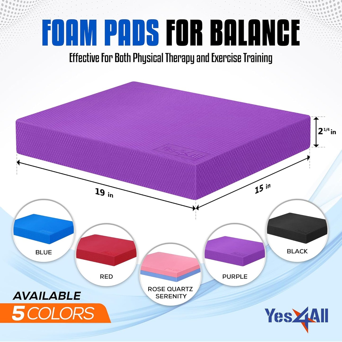 Yes4All Balance Pad - Nonslip TPE Foam for Fitness, Yoga & Stability Training | Available in L, XL, XXL