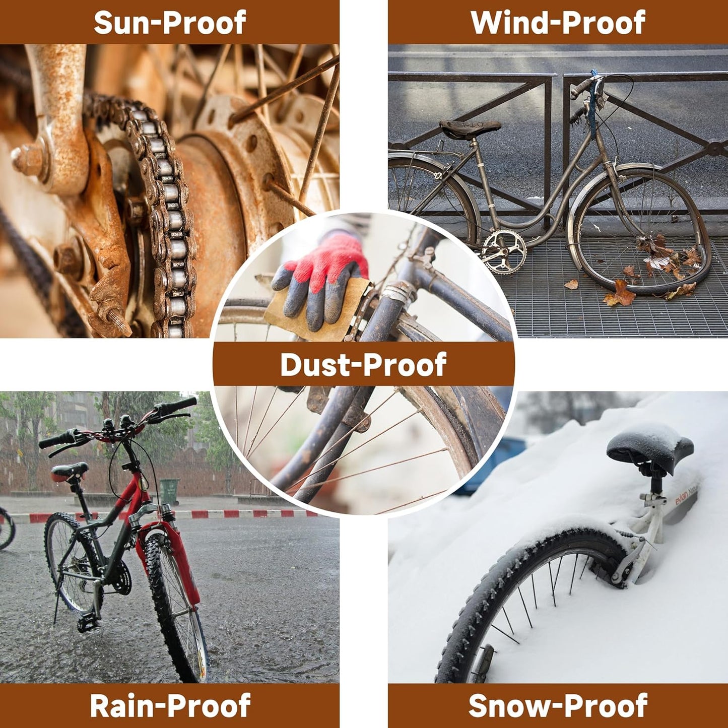 Skiennix Waterproof Bike Cover - Heavy Duty Protection for 1 or 2 Bikes | Black, UV & Dust Resistant