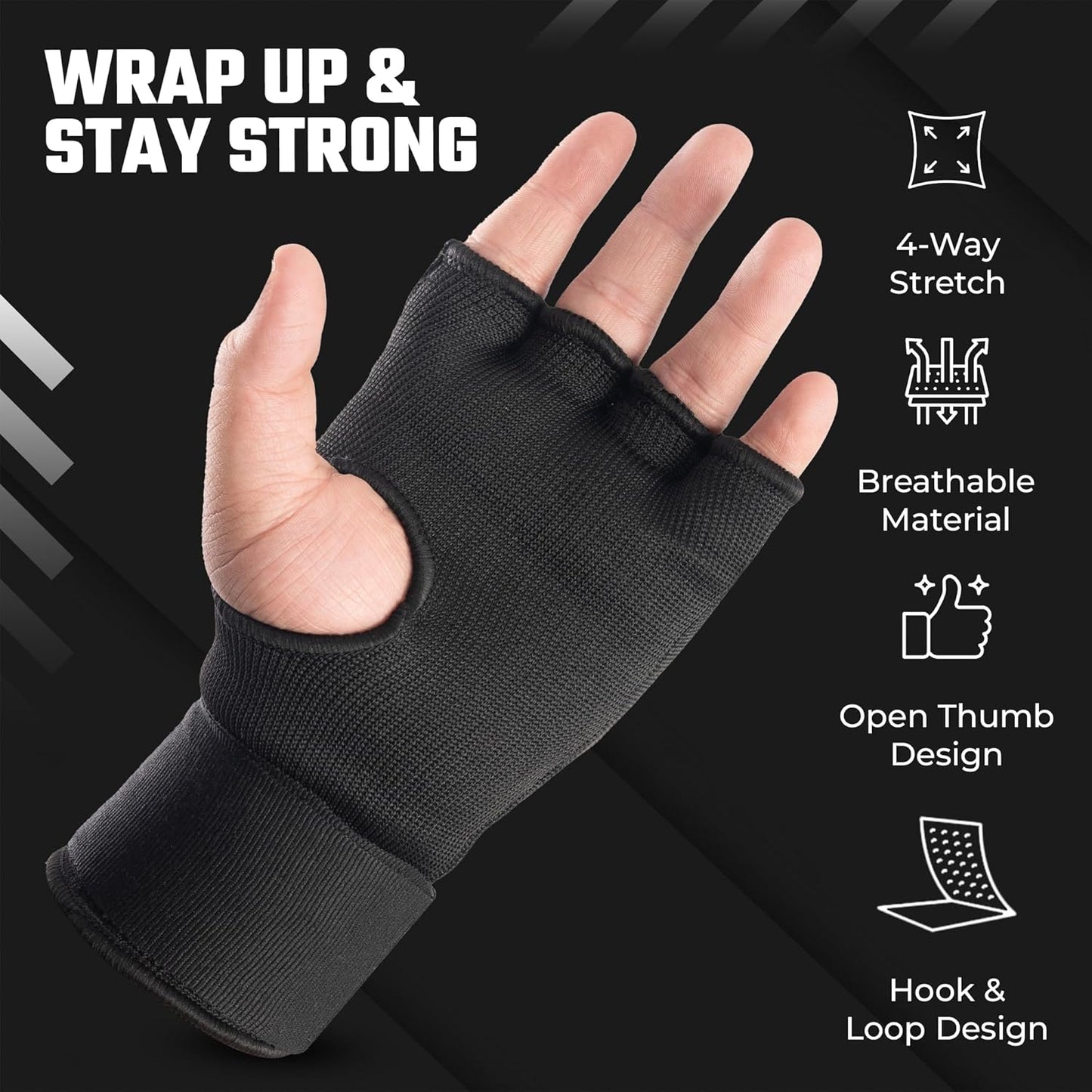 Regine Switzerland Boxing Hand Wraps - Gel Padded Inner Gloves for Men & Women | Ideal for MMA, Muay Thai & Martial Arts