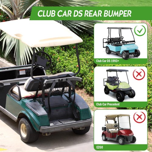 10L0L Golf Cart Rear Bumper for Club Car DS 1993-Up Gas & Electric Models, Replaces OEM 1016379