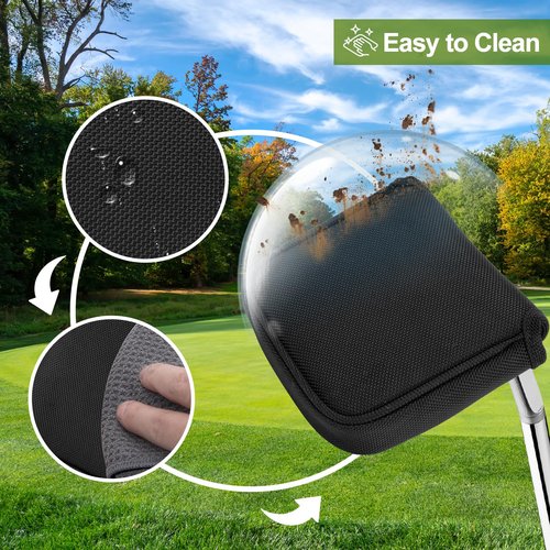 Golf Putter Covers Mallet Putter Headcover with Magnetic Closure Golf Club Cover Golf Headcover for Most Brand(for Mallet Putter 3)